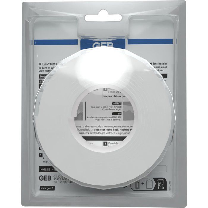 Joint pret a poser - GEB - Largeur 41 mm x 3,35 m - Blanc