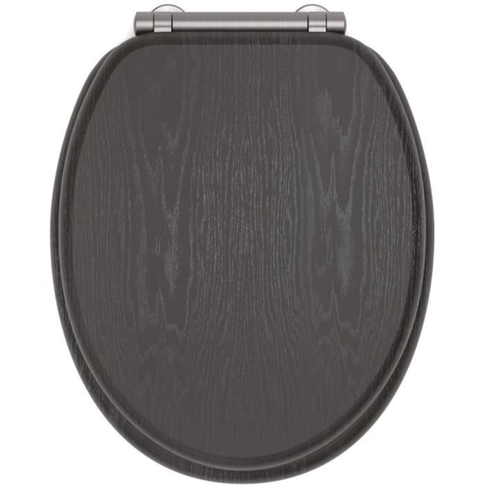 Abattant WC - Gelco - North Noir - MDF FSC - Frein de chute - Charnieres mÈtal graphite brossÈ