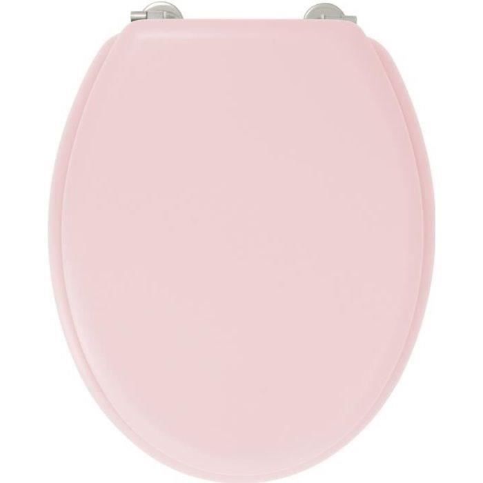 GELCO DESIGN Abattant WC Dolce - Charnieres inox - Bois moulÈ - Rose crystal
