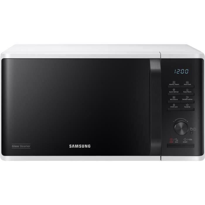 Micro-ondes solo 23L - SAMSUNG - MS23K3555EW - Blanc - ContrÙle Èlectronique + bouton - Fonction maintien au chaud