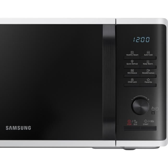 Micro-ondes solo 23L - SAMSUNG - MS23K3555EW - Blanc - ContrÙle Èlectronique + bouton - Fonction maintien au chaud
