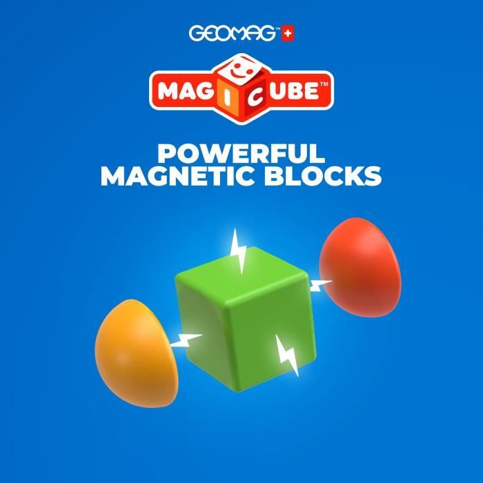Blocs magnétiques - GEOMAG - Magicube 061 - 8 pieces - Empilables - Plastique recyclé