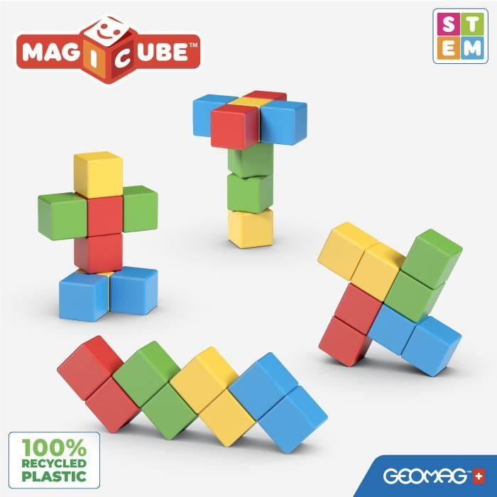 Jeu de construction magnétique - GEOMAG - Magicube Recycled Creative Set - 8 pieces - Plastique recyclé - Des 1 an