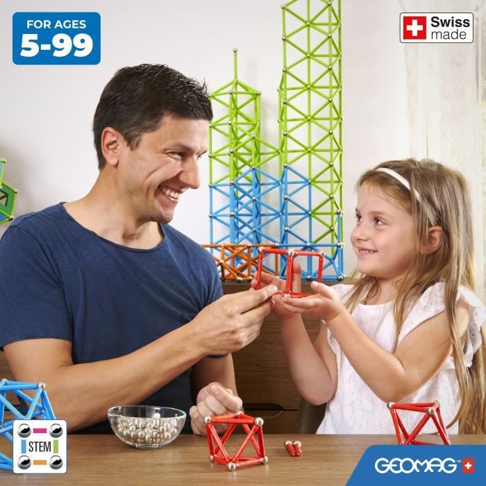 Jeu de construction magnétique - GEOMAG - Classic Recycled Magnetic Geometry 24 pieces - Géométrie - 3D - Éducatif