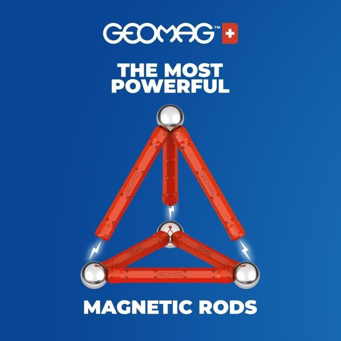 Jeu de construction magnétique - GEOMAG - Classic Recycled Magnetic Geometry 24 pieces - Géométrie - 3D - Éducatif