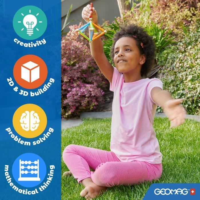 Jeu de construction magnétique - GEOMAG - Classic Recycled Magnetic Geometry 24 pieces - Géométrie - 3D - Éducatif