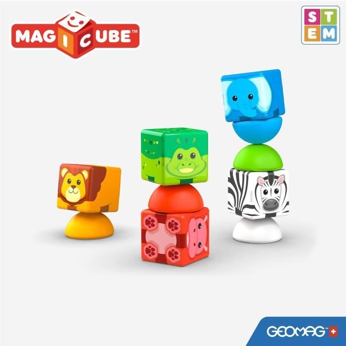 Blocs magnétiques - GEOMAG - Safari - 10 pieces - Éducatif - Plastique recyclé - Des 12 mois