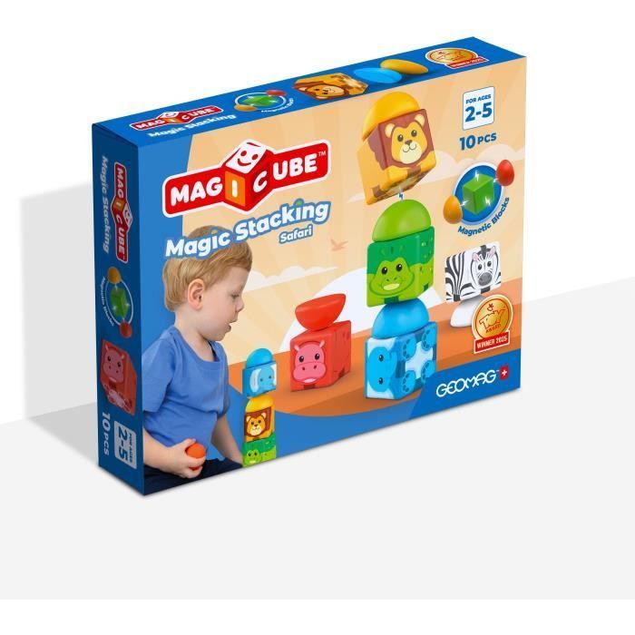 Blocs magnétiques - GEOMAG - Safari - 10 pieces - Éducatif - Plastique recyclé - Des 12 mois