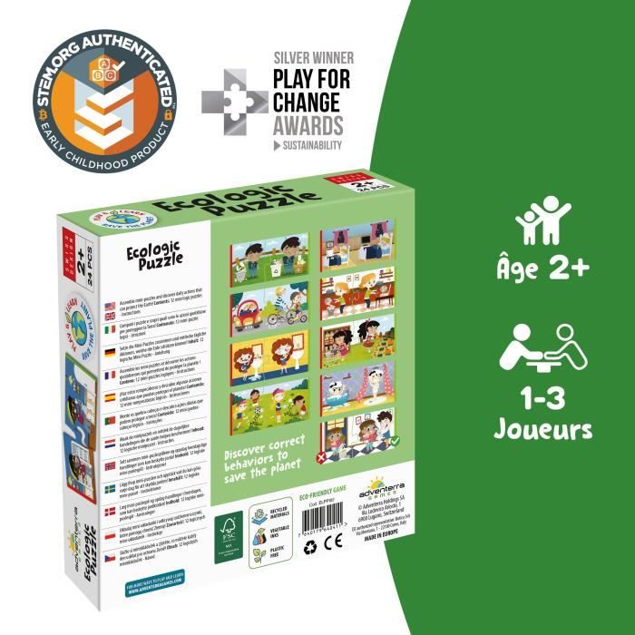 Jeux éducatifs - GEOMAG - Ecologic Puzzle Respect the Earth - Mini-puzzles éducatifs - Actions écoresponsables