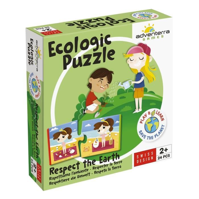 Jeux éducatifs - GEOMAG - Ecologic Puzzle Respect the Earth - Mini-puzzles éducatifs - Actions écoresponsables