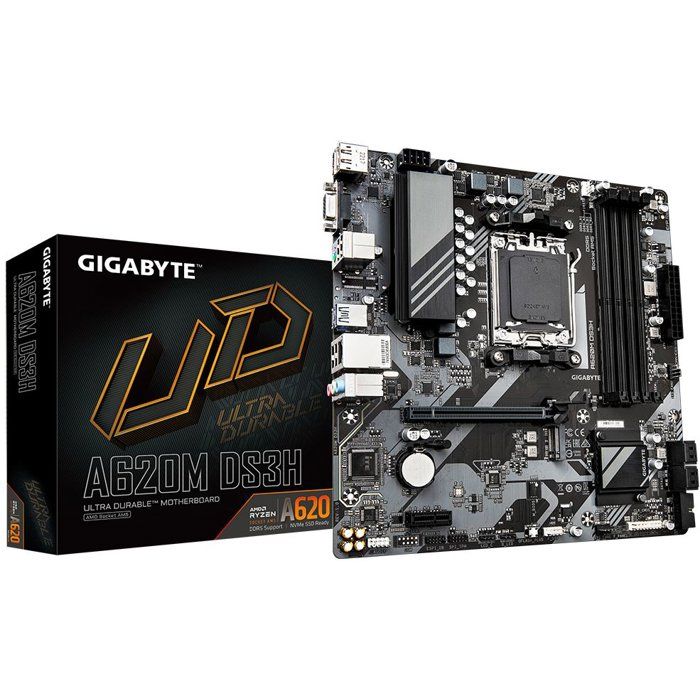 Carte mere - GIGABYTE - A620M DS3H - Format Micro-ATX - Chipset AMD A620 - DDR5 & PCIe 4.0