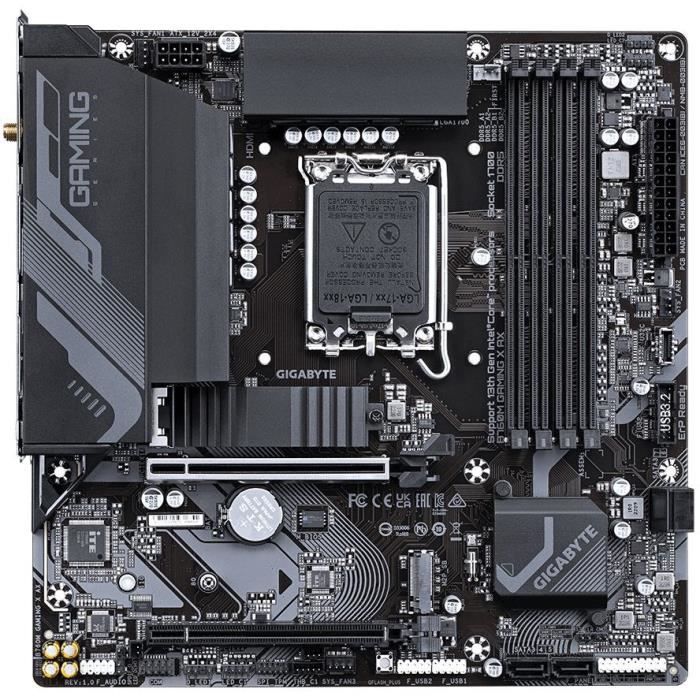 Carte mere - GIGABYTE - B760M Gaming X AX - DDR5 jusqu'a 7600 MHz - Wi-Fi 6E - 2.5GbE LAN