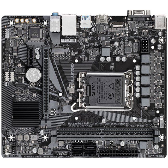 Carte mere - GIGABYTE - H610M H V3 DDR4 - Format Micro-ATX - Chipset Intel H610 - DDR4