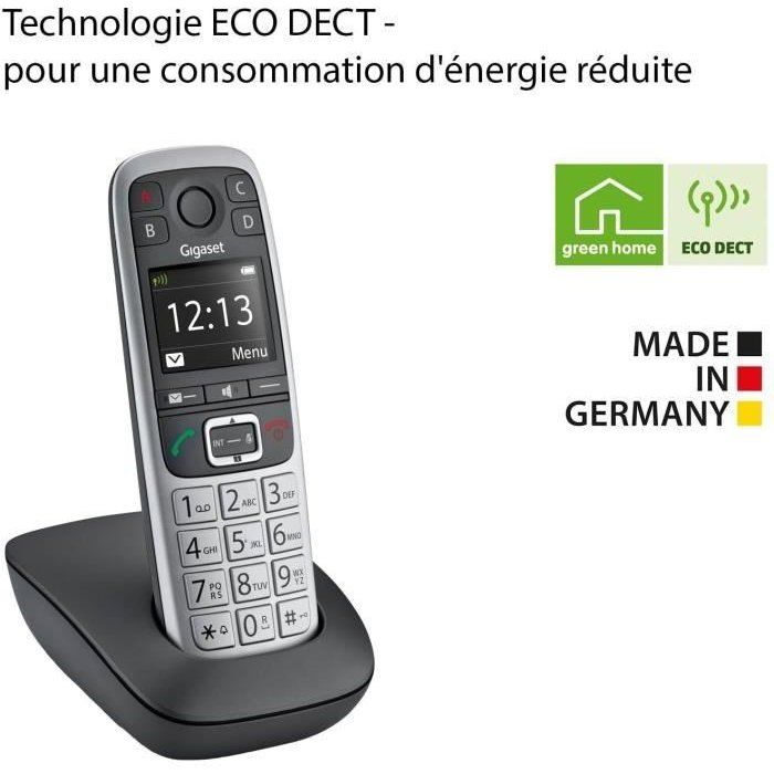 Gigaset Téléphone sans fil dect silver - giga e 560 silver