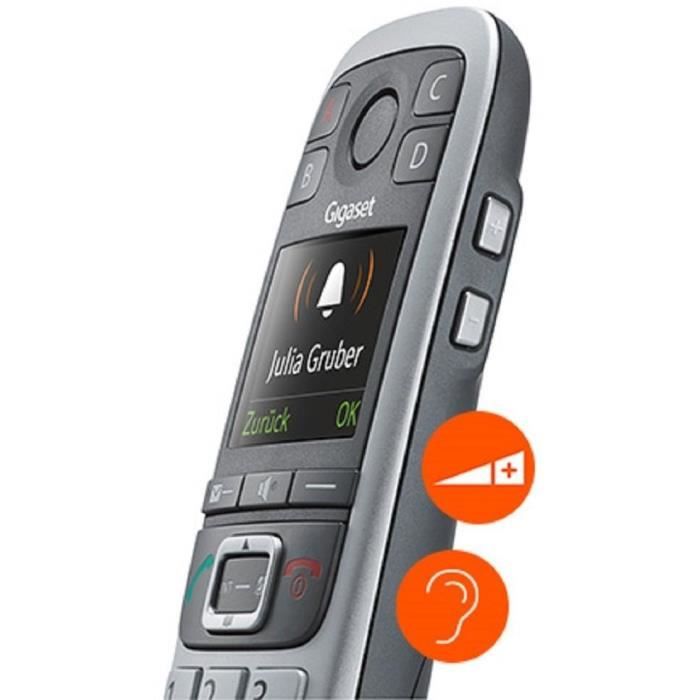 Gigaset Téléphone sans fils dect noir/argent avec répondeur - e560a