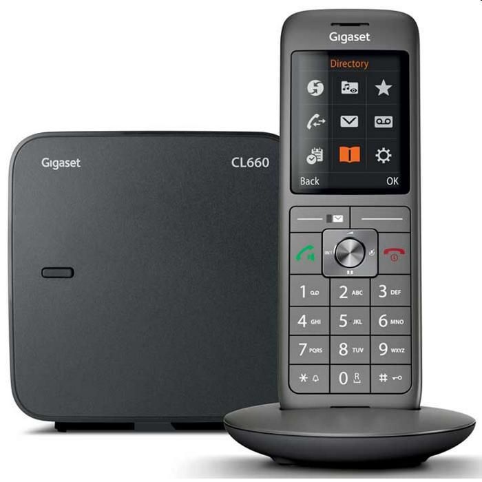 Téléphone Fixe sans fil - GIGASET CL 660 Duo Anthracite - Écran couleur rétroéclairé - Répertoire 400 contacts