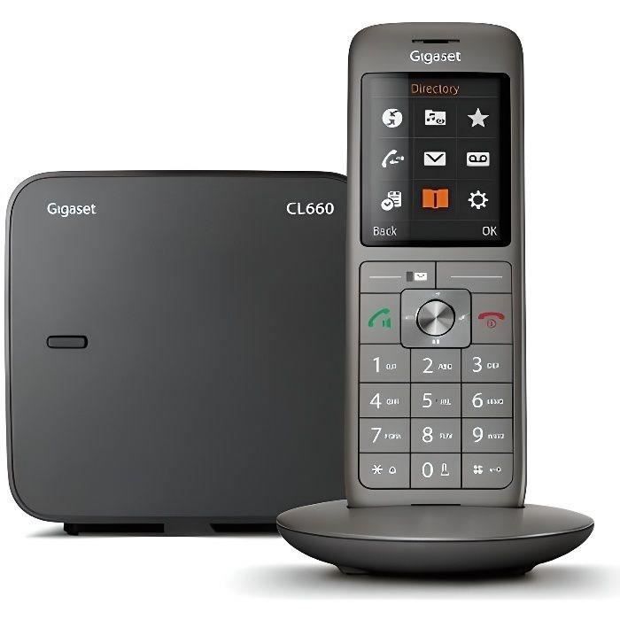Téléphone Fixe GIGASET CL 660 - Écran couleur rétroéclairé - Répertoire 400 contacts - Finition haut de gamme