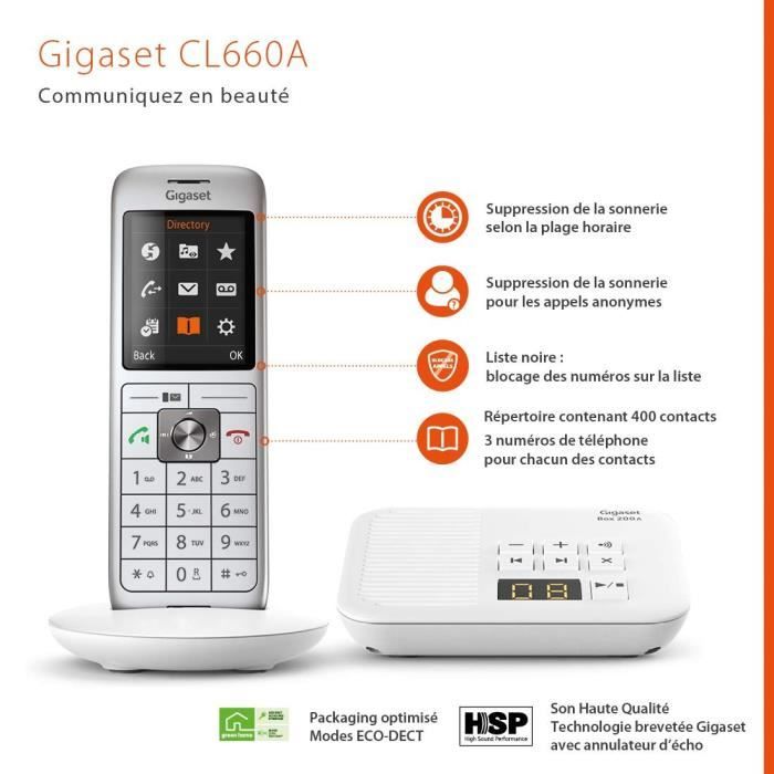 GIGASET Téléphone Fixe CL 660 A Blanc