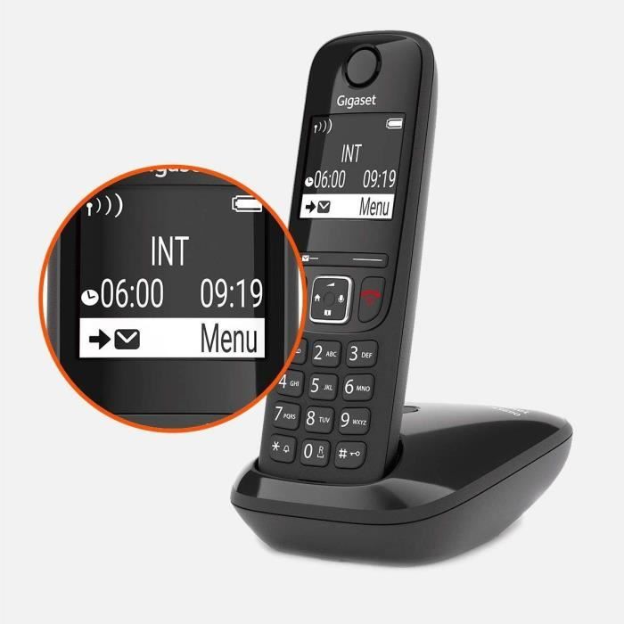 GIGASET Téléphone Fixe AS690 Noir