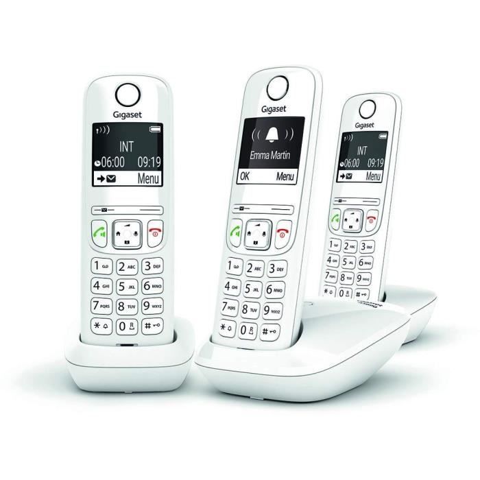GIGASET Téléphone Fixe AS690 Trio Blanc