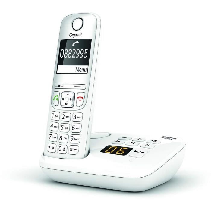 Téléphone Fixe AS690 A Trio Blanc - GIGASET - Monochrome - 20 tonalités de sonnerie - Mains libres