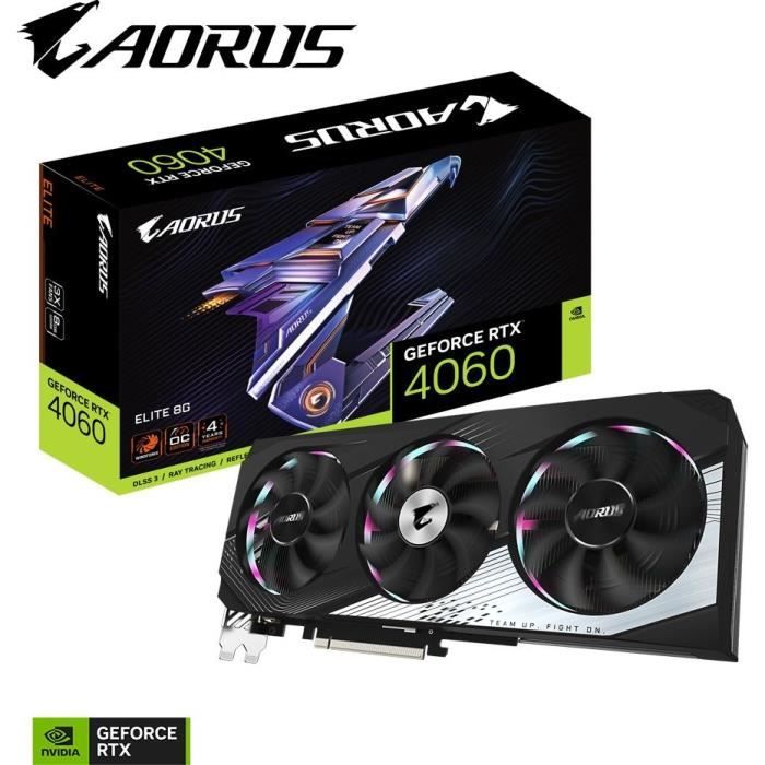 GIGABYTE - Carte Graphique - AORUS GeForce RTXô 4060 ELITE 8G