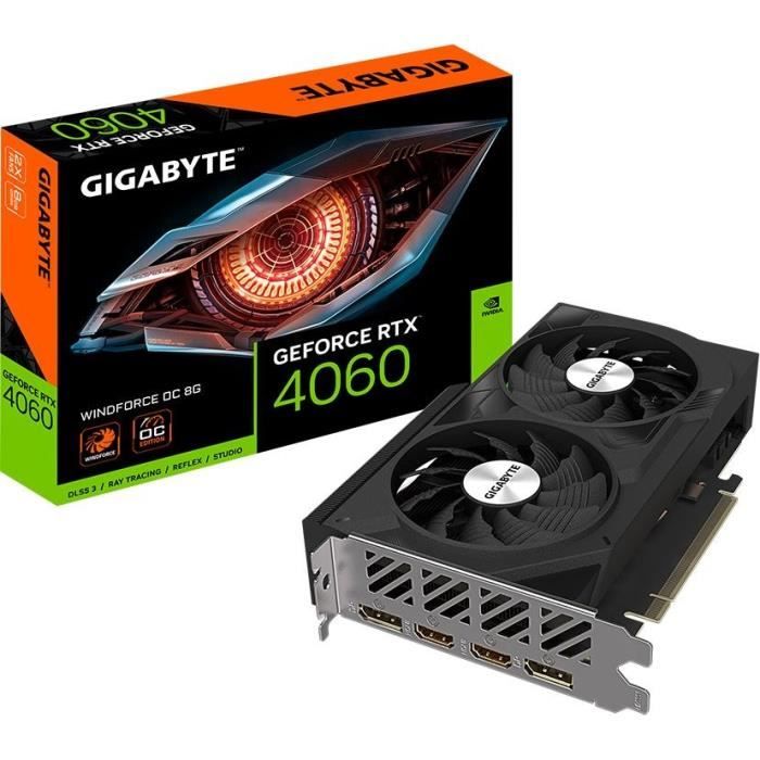 GIGABYTE - Carte Graphique - GeForce RTXô 4060 WINDFORCE OC 8G