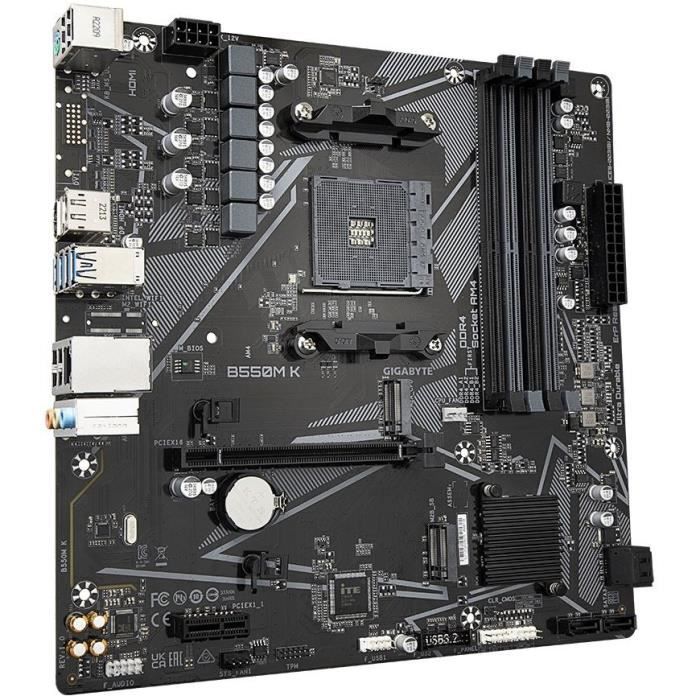 Carte mere - GIGABYTE - B550M K - Socket AM4 - DDR4 jusqu'a 128 Go - PCIe 4.0 x16