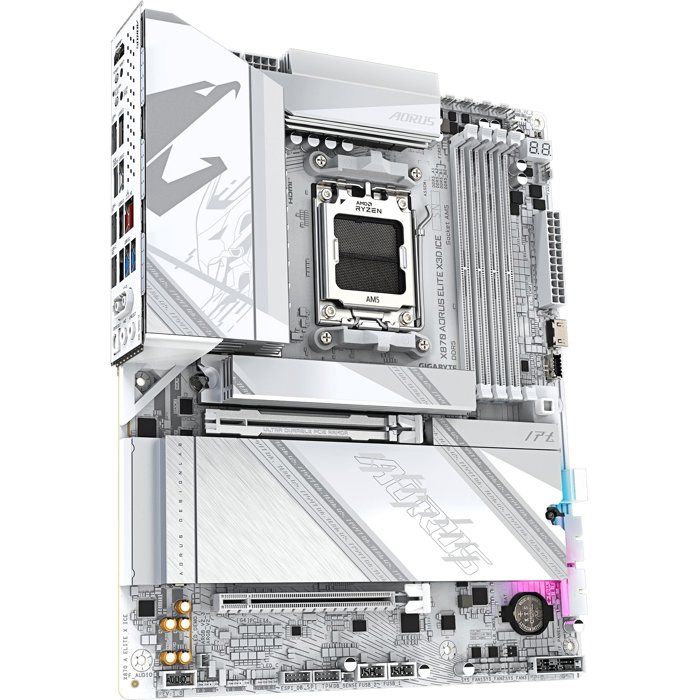 Carte mere - GIGABYTE - X870 A ELITE X ICE X870 X3D - Format ATX - Chipset AMD X870 - DDR5 & PCIe 5.0