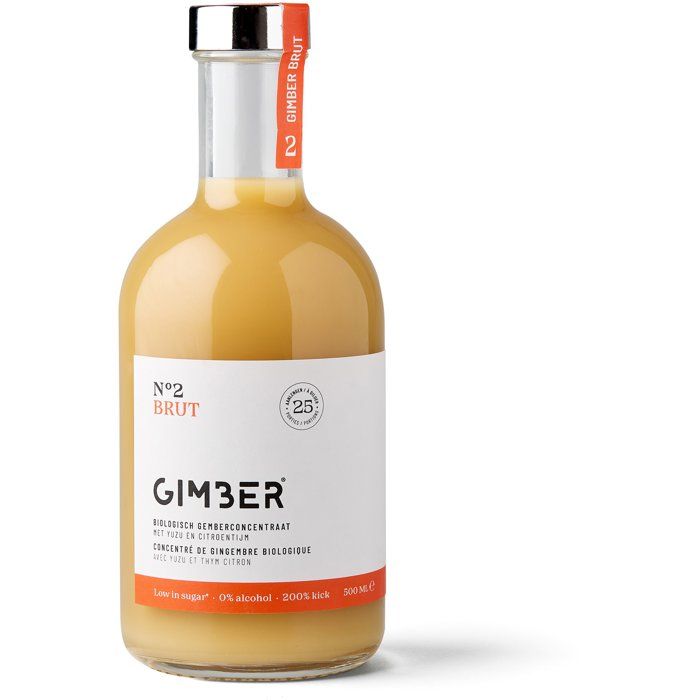 Gimber - N°2 - Brut - Concentré de gingembre biologique avec yuzu et thym citron - 500 ml - Bio