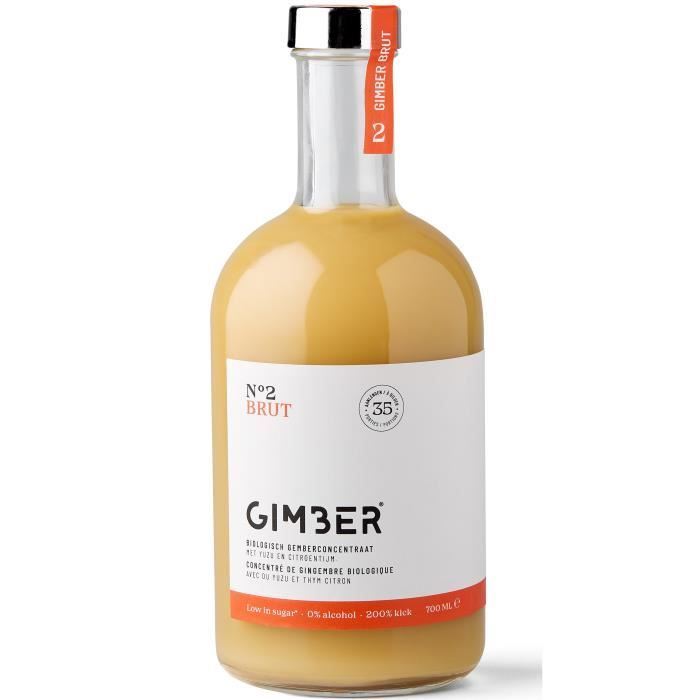 Gimber - N°2 - Brut - Concentré de gingembre biologique avec yuzu et thym citron - 700ml