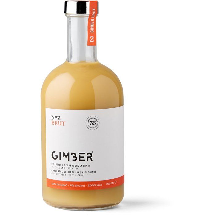 Gimber - N°2 - Brut - Concentré de gingembre biologique avec yuzu et thym citron - 700 ml - Bio