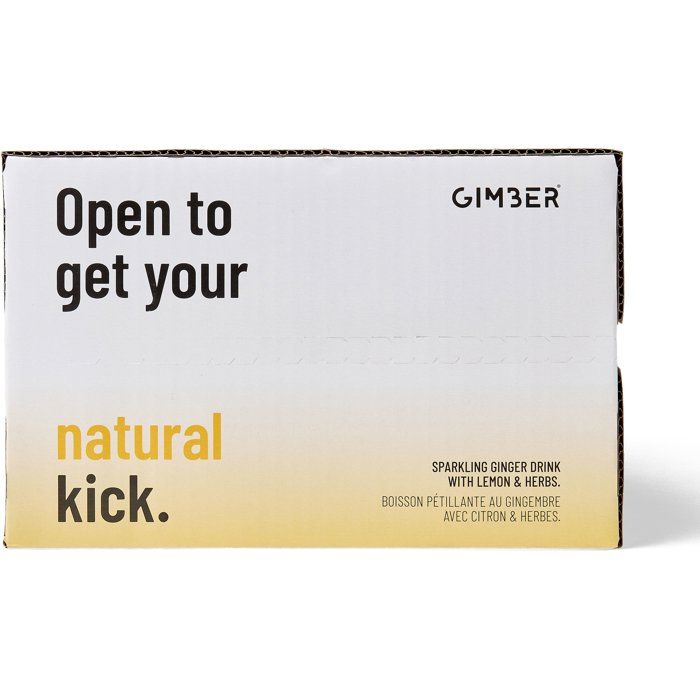 Gimber - Original - Pret-a-boire - Canette - Gingembre, citron et herbes - 12 x 250 ml - Bio