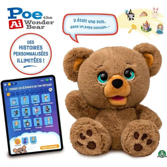 Peluche interactive - GIOCHI PREZIOSI - Ours crÈateur d'histoires Poe - a partir de 4 ans - LAY00