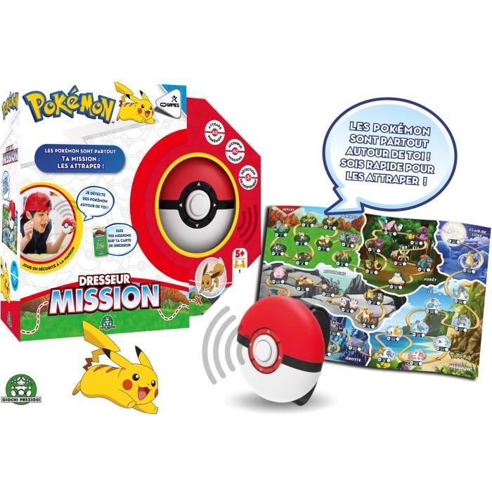 Pokémon Dresseur Mission - Jeu de société - GIOCHI PREZIOSI - Capture tous les Pokémon - Jusqu'a 4 joueurs - Des 5 ans