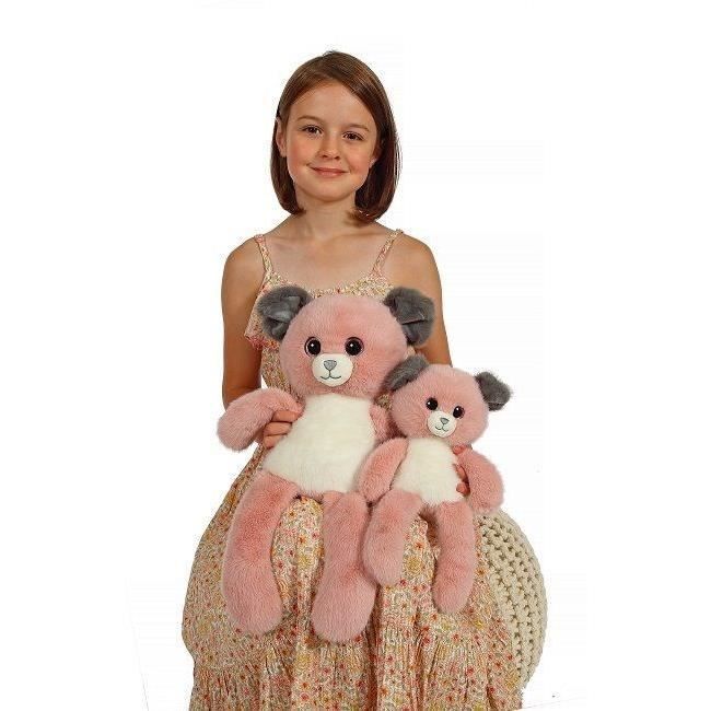 Peluche Chien Leggies - GIPSY TOYS - Rose et Gris, 48 cm