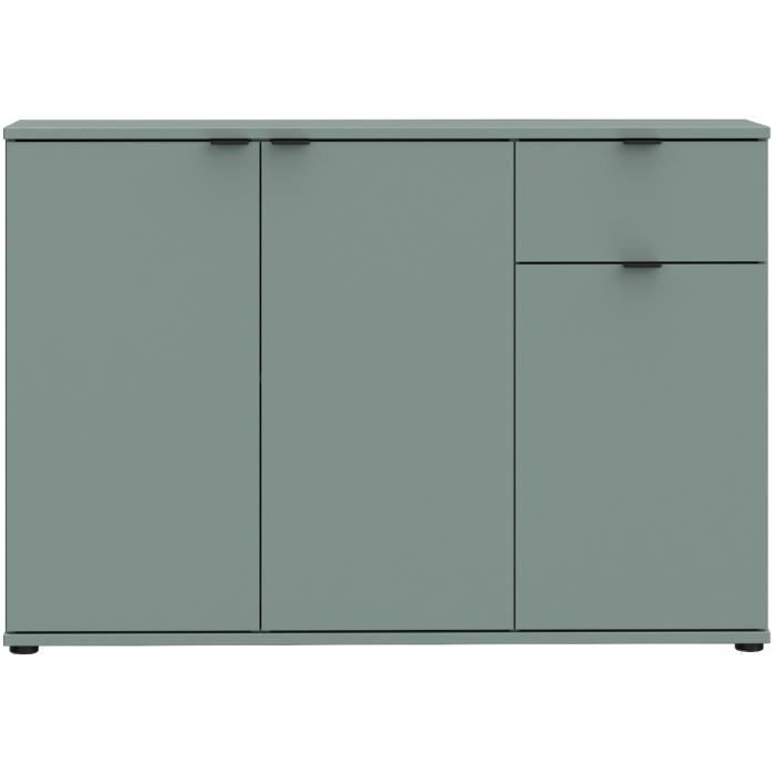 Buffet - GANYMEDE - 3 portes - 1 tiroir - Sauge - 119,8 x 34,1 x 82,3 cm