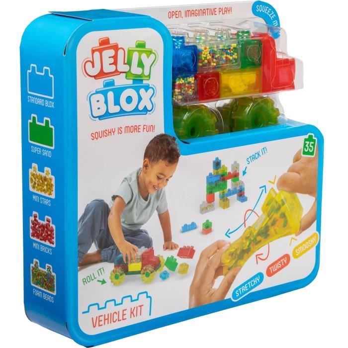 Blocs de construction - GOLIATH - Jelly Blox Vroom Truck Kit - Blocs souples avec voitures! Des 2 ans