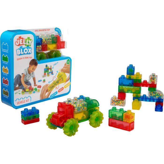 Blocs de construction - GOLIATH - Jelly Blox Vroom Truck Kit - Blocs souples avec voitures! Des 2 ans