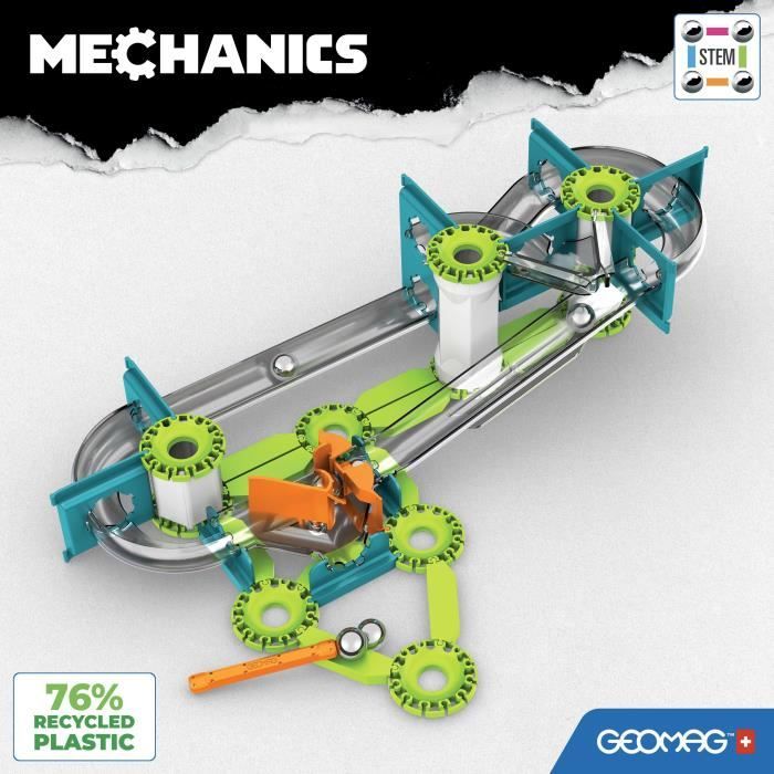 Circuit de billes - GEOMAG - Mechanics Gravity Race Track - 67 pieces - Magnétique - Gravité - Plastique recyclé