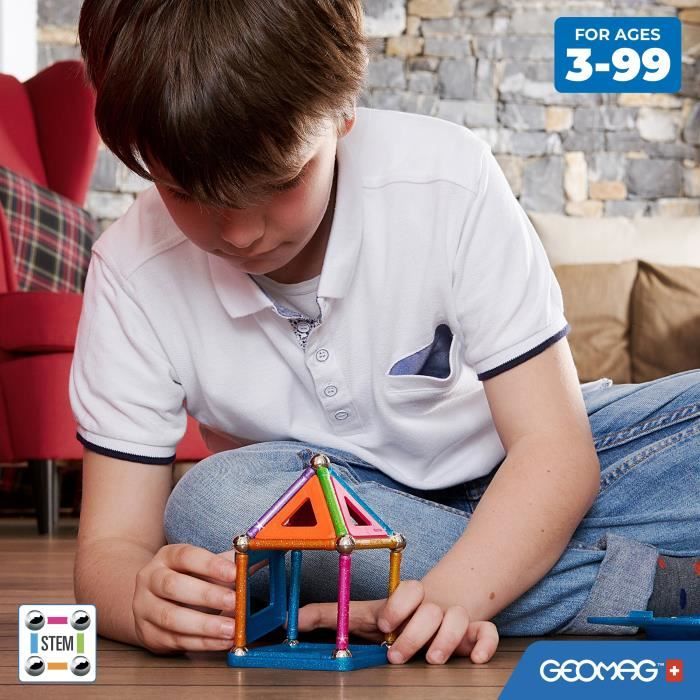 Coffret de construction - GEOMAG - Glitter Panels - 35 pieces - Magnétique - Plastique recyclé