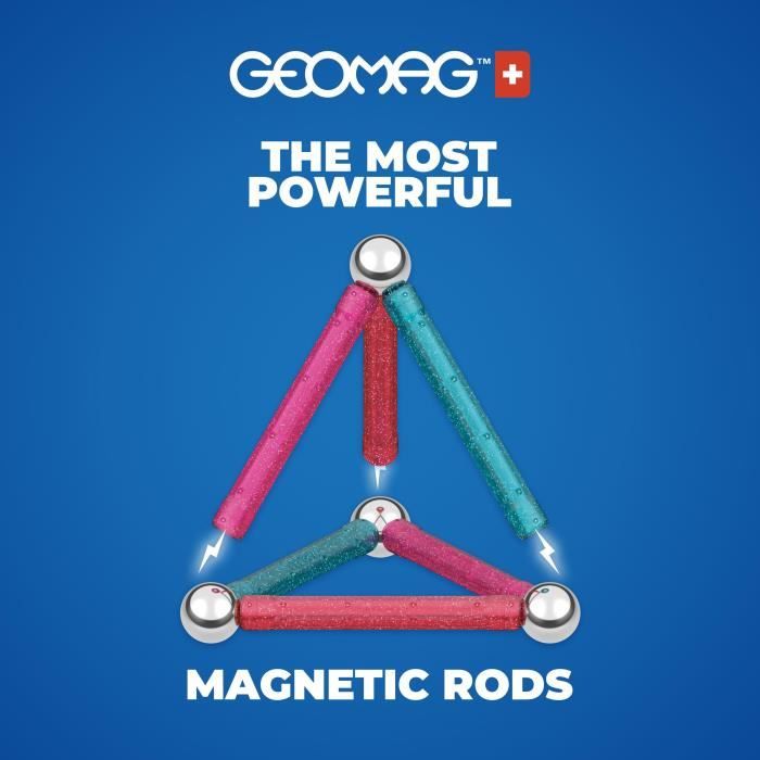 Coffret de construction - GEOMAG - Glitter Panels - 35 pieces - Magnétique - Plastique recyclé