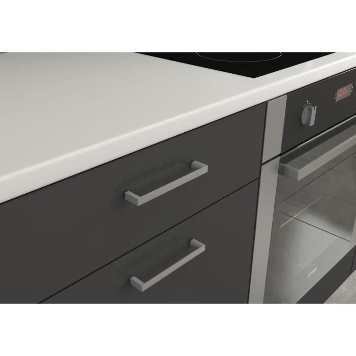 Cuisine complete PREGO- L 270 cm - Gris Graphit - Plan de travail 210 cm inclus