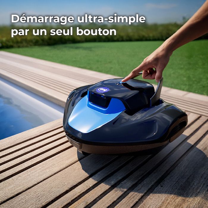 Robot de piscine - GRE - Moovo TM 90 - a batterie - Piscines hors-sol - Jusqu'a 9 m de longueur/80 m˛ - Autonomie 90 min - 2 L