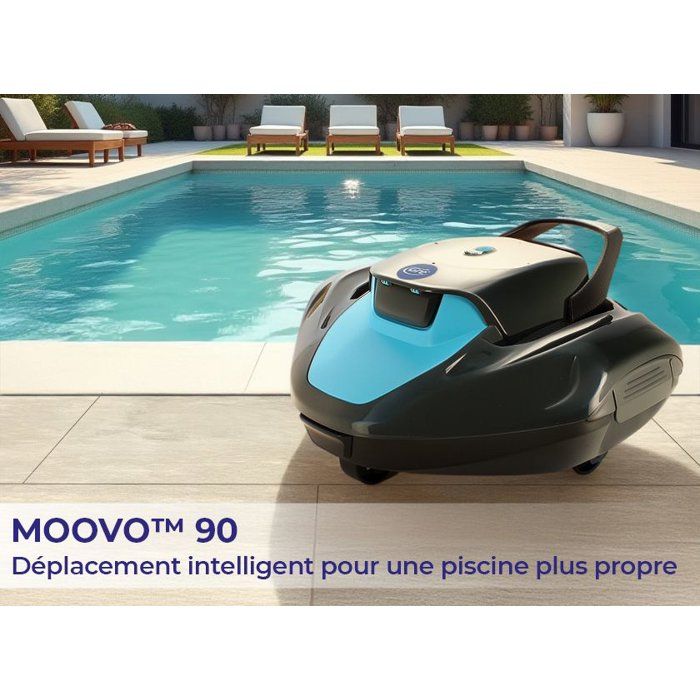Robot de piscine - GRE - Moovo TM 90 - À batterie - Piscines hors-sol - Jusquà 9 m de longueur/80 m² - Autonomie 90 min - 2 L