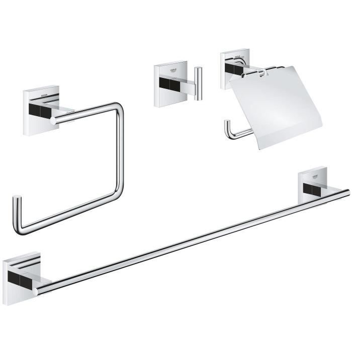 Set d'accessoires 4 en 1 - GROHE - 41115000 - Chromé - Métal - Douche