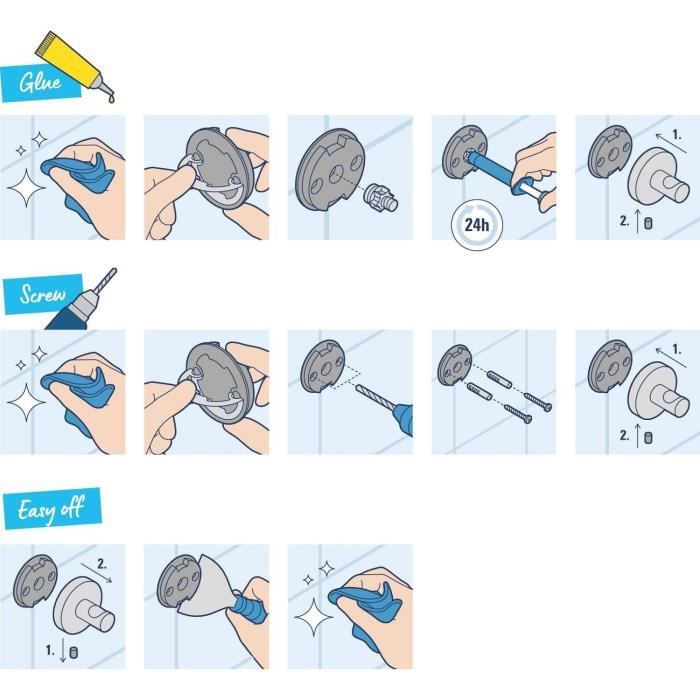 Set d'accessoires 4 en 1 - GROHE - 41115000 - Chromé - Métal - Douche