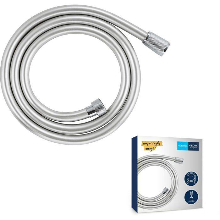Flexible de douche - GROHE VitalioFlex 27505001 - 1,5m - Anti-pliures - Anti-torsion - Connexion universelle - Surface lisse -Chromé