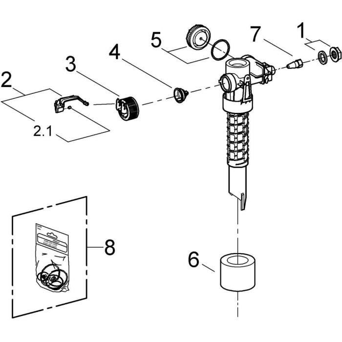 Robinet flotteur - GROHE - Pour réservoirs encastrés