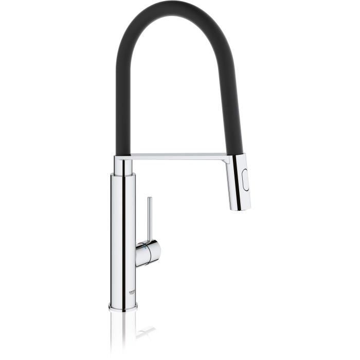 GROHE Mitigeur évier Concetto 31491000 - Bec orientable professionnel - Rotation 360° - Limiteur de température et de débit -